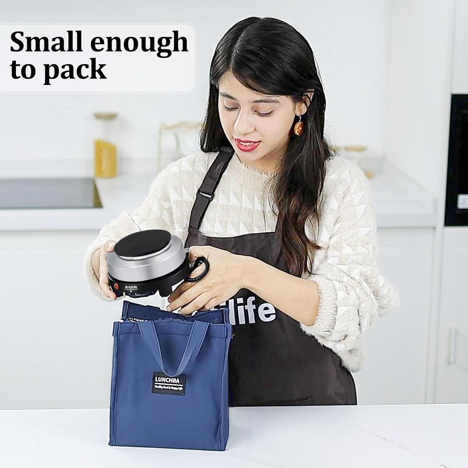 Artilife 500W Small Hot Plate Mini Hot Plate,Artilife 500w Small Electric Hot Plate,Mini Stove Portable Stove Kitchen Cooktop Electric Heater,Perfect Size for Moka Pot 110V - Image 3
