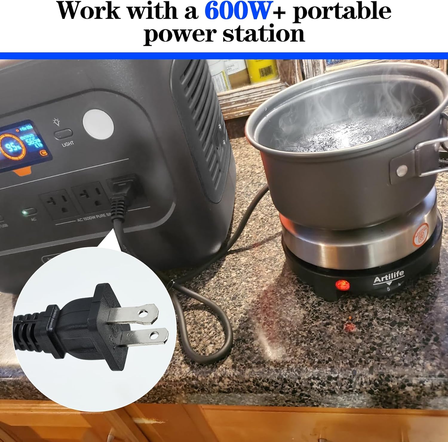 Artilife 500W Small Hot Plate Mini Hot Plate,Artilife 500w Small Electric Hot Plate,Mini Stove Portable Stove Kitchen Cooktop Electric Heater,Perfect Size for Moka Pot 110V - Image 4